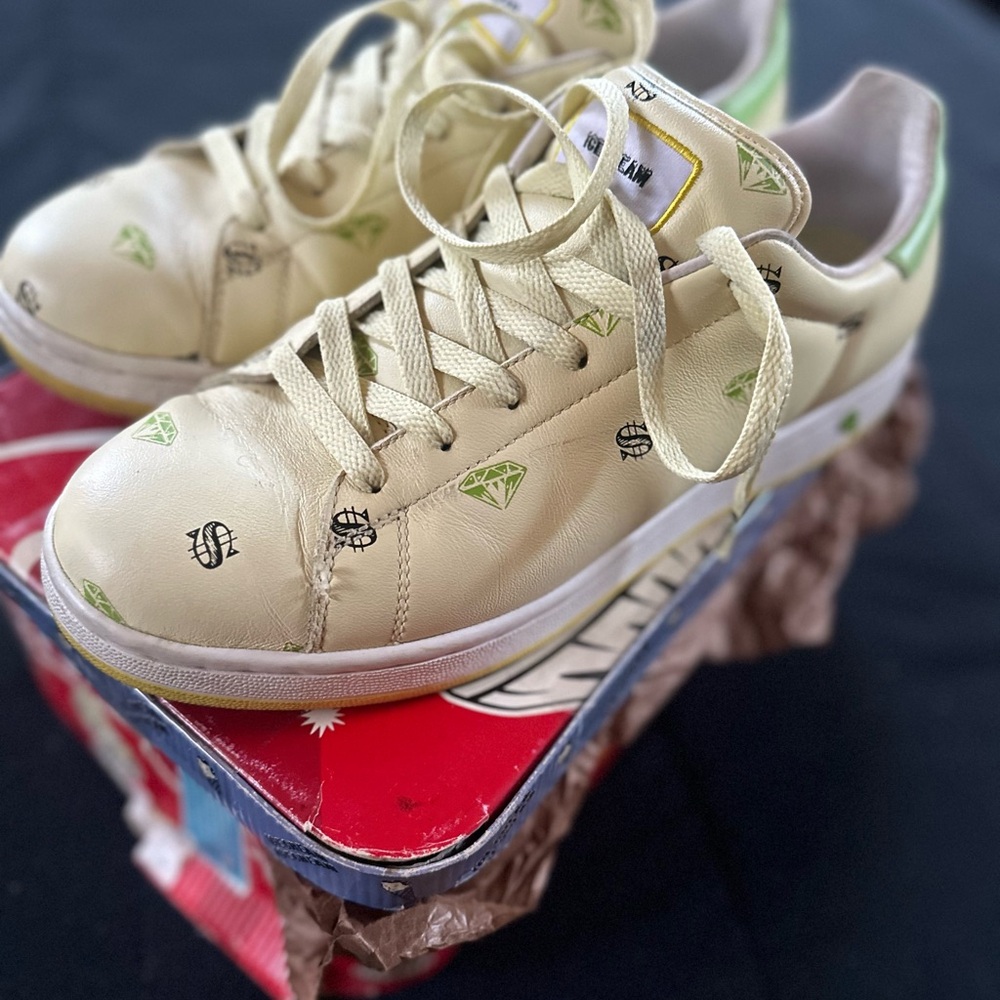 Pharrell Williams Reebok IceCream Sneakers with Green Diamond Print
